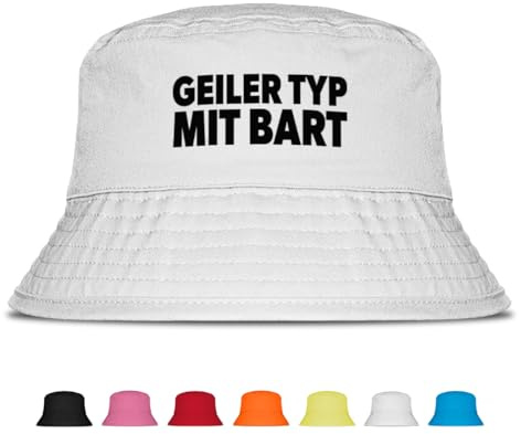 Geiler Typ mit Bart - Fischerhut | Anglerhut | Sonnenhut | Sommer | Party | Malle | lustige Sprüche | OneSize | Malle | Urlaub