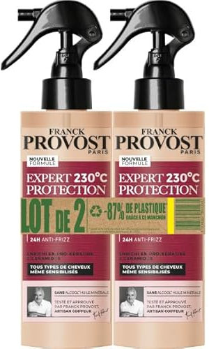 Franck Provost Lot de 2 Sprays 4-en-1 Sans Rinçage Professionnel Expert Protection 230°C 190ml