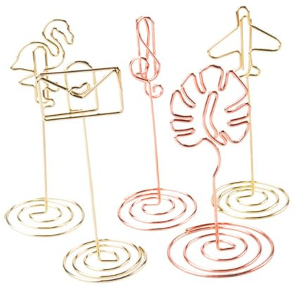 Parliky 5stücke Metall Memo-clips Kleine Desktop-clips Zuhause Ornamente Flamingo Flugzeug Umschlag Monstera