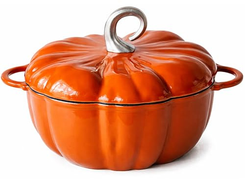 Kürbis Topf aus Gusseisen, Orange, 3,7 L