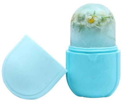 Coolicee Ice Face Roller, Reusable Silicone Mold Face Massager, Eye Facial Beauty Skin Care Tools for Shrink Pores Anti Wrinkle Reduce Puffiness Improve Skin Elasticity, Pain Cold Therapy (Blue)