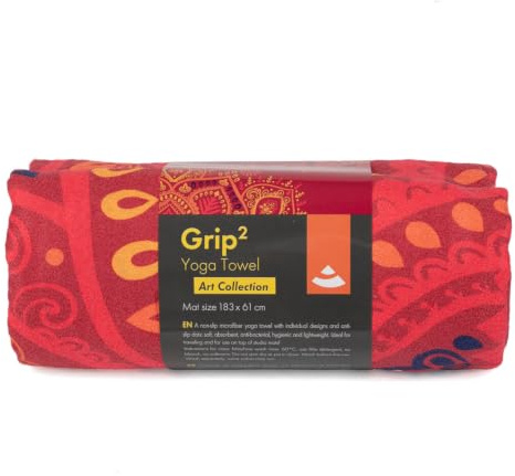 Bodhi Grip² Yoga Handtuch | Yogatuch mit Anti-Rutsch-Noppen | Rutschfestes Mikrofasertuch | Hot Yoga Towel | Antibakterielles Trainingshandtuch | Yogamattenauflage