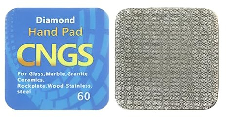 MiJunHD Diamond Hand Polishing Pad, 60 Grit 65 mm * 65 mm Sanding Block, Thin Type Flexible Sponge Backing for Grinding Trimming Curved Corners & Irregular Surfaces (2 Pieces)