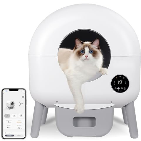 Opetdo Selbstreinigende Katzentoilette, 76L Katzenklo Selbstreinigend,Geruchsbeseitigung,App-Steuerung,Große Fassungsvermögen,Automatisches Katzenklo für Mehrere Katzen