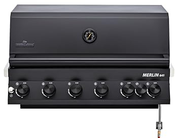 Merlin 641 Built-In, Einbaugrill (Farbe: schwarz-matt), 6 Brenner, Gussrost