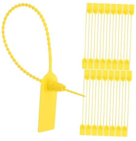 TEMPNAP Wasserfeste Kunststoff Etiketten mit Ladekabel Beschriftung Beschreibbar Gelb für Logistik und Elektronik 50 Stück-Pack