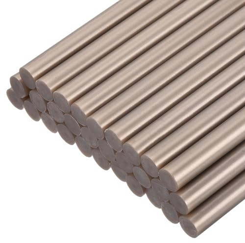 QUARKZMAN 30Pz Mini Bastoncini a Caldo di EVA 11mm x 100mm Sticks Grandi Adesivi per Pistola Colla a Caldo, Champagne Gold