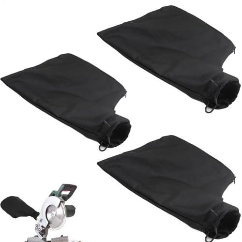 Lot de 3 sacs à poussière pour scie à onglet, sac de collecte de poussière de scie à onglet, sac de collecte de poussière pour scie à table avec fermeture éclair, accessoires de scie de table pour