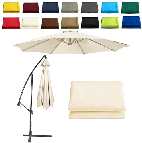 Garden Replacement Parasol Canopy,UPF 50+ Outdoor Sun Shade Cover | 4m/3.5m/3m/2.7m/2.5m/2.3m/2mParasol Fabric Standby Cover,Weatherproof Patio Parasol Umbrella,Windproof& Waterproof,6/8Arms
