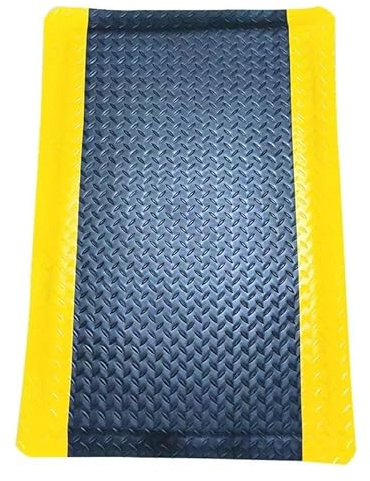 Tapis Ergonomique Anti-Fatigue 1 pièce - Tapis de Sol antidérapant avec Bordure Jaune for soulager Les douleurs aux Jambes et au Dos(3cmx50x75cm)