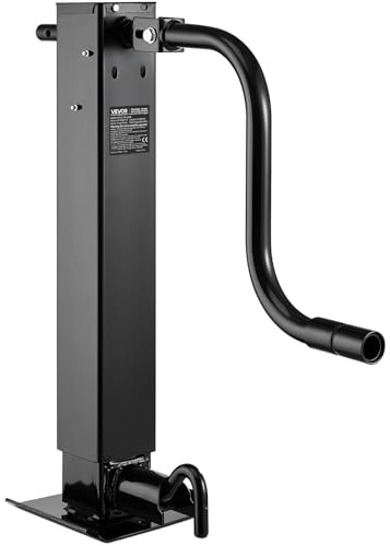 VEVOR Heavy-Duty Trailer Jack, 12,000 lbs Load Capacity, Sidewind Square Direct Weld-on Trailer Jack with Handle Crank, Adjustable Drop Leg, 26-Inch Travel for Lifting RV, Utility, Yacht Trailers