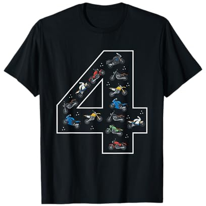 4th Birthday 4 Year Old Motorbike Boys Bike Motorcycle T-Shirt