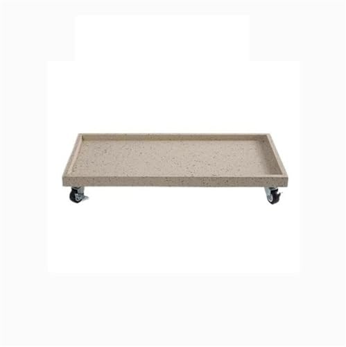 ZKALQECNF Portici Sottovaso Mobile Rettangolare con Ruote, Pallet for Piante in Resina Sintetica for Interni ed Esterni Interni(Beige,M)