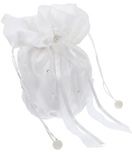HOMOCONO Borsa da Sposa in Raso Bianco e, Pochette per Matrimonio, Accessorio Raffinato la Sposa e Damigella