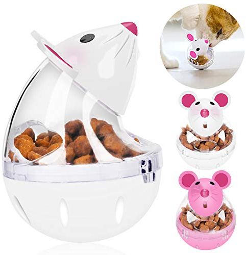 Cat Food Ball, Slow Feed Mice Tumbler Shaped Pet Treat Ball, Cat Food Toy Ball, Pet Food Ball, Cat Feeder