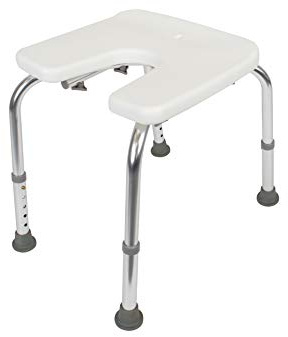 Alberts 140823 Duschhocker | U-Form, höhenverstellbar | Kunststoff, weiß | 400 x 380 mm
