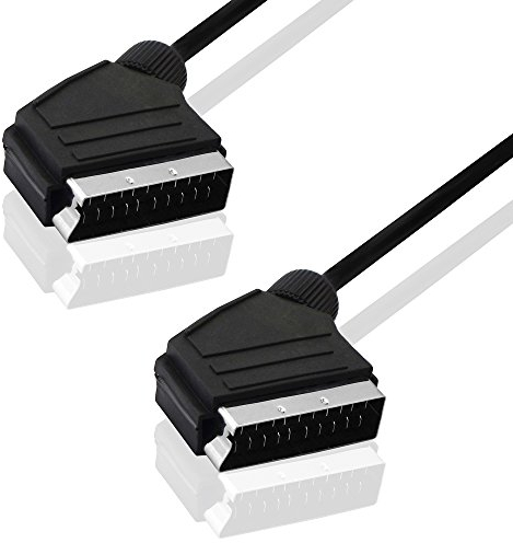 BestPlug 5 Meter 21pol Scartkabel Skartkabel voll belegt 1 Scart-Stecker auf 1 Scart-Stecker Schwarz (verbesserte Ausführung v.1.08)