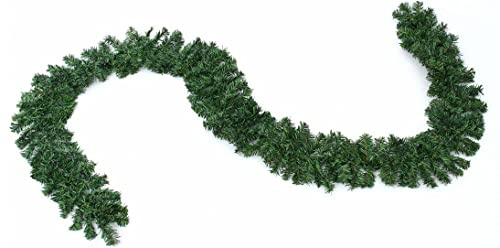 kunstpflanzen-discount.com Künstliche Tannengirlande 270cm naturgrün mit PVC-Tannenadeln - Weihnachtsgirlande Deko Festgirlande