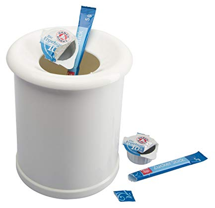 Westmark Cestino/Pattumiera da tavolo, capacità: 1 litro, effetto porcellana, coperchio rimovibile, plastica, bianco, 21202270