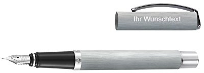 Online Füllhalter Modell Vision, Feder M, Farbe Silver (silber), in Geschenkbox, inkl. Laser-Gravur