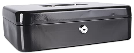 DONAU 5234001PL-01 Geldkassette, extra groß, 300 x 90 x 240 mm, schwarz