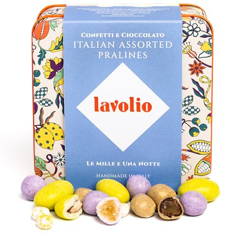 Lavolio Mille e Una Notte 150 g – Caja Regalo Dulces Sabores Exóticos | Grageas Limón confitado, almendra con chocolate blanco y jengibre negro
