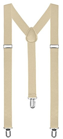 Boolavard Bretelle Bretelle Taglia Unica a Forma di Y Completamente Regolabile con clip Resistenti (Beige)