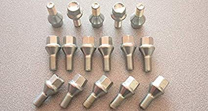 Kit 16 bulloni ruota compatibile con Ford Ka dal 2009 in poi ruote cerchi in acciaio e in lega Farad