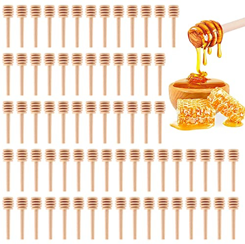 Gudotra 60 pièces Petites Cuillères à Miel en Bois de 8CM pour Miel Pain Café Thé Fête Cérémonie