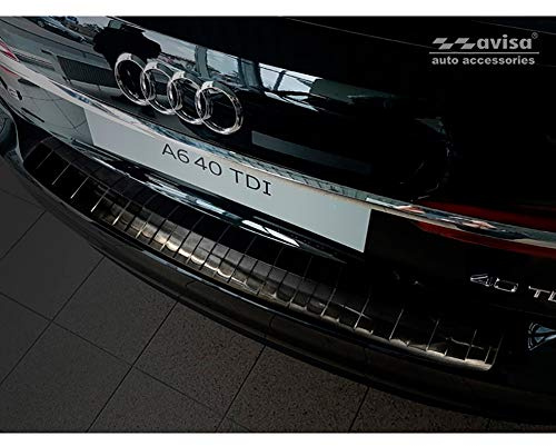 Avisa Edelstahl Heckstoßstangenschutz passgenau, Schwarz | kompatibel mit Audi A6 (C8) Avant 2018-2023 & Facelift 2023-2025 inkl. S-Line & Allroad - Schwarz