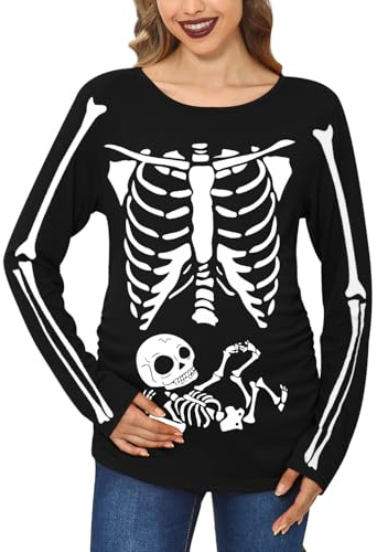 För G och PL Halloween dam moderskap långärmad graviditetströja