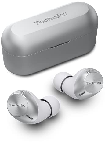 Technics EAH-AZ40E-S In-ear Kopfhörer Bluetooth, bequemer Kopfhörer mit integriertem Mikrofon, anpassbare Passform, bis zu 7,5 Stunden Wiedergabe, Silber