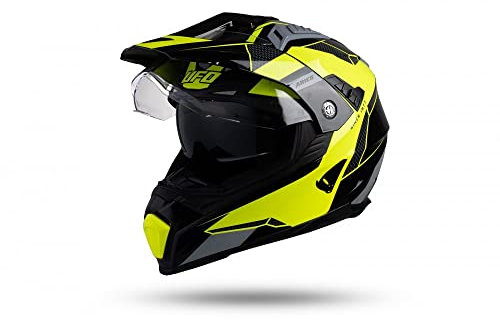 CASCO MOTOCROSS ENDURO ARIES NERO E GIALLO FLUO S