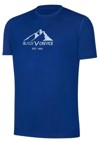 Black Crevice Merino T-shirt för män I högkvalitativ merinotröja I herr-t-shirt av 70% merinoull & 30% PES I temperaturreglerande t-shirt män I Mulesingfri skjorta för män, stålblå, XXL