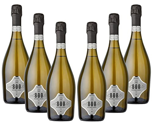 800 | Spumante Cuvèe Extra Dry, Confezione da 6 Bottiglie da 750 ml