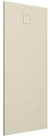 Piatto Doccia 90x180 cm Avorio Effetto Pietra Rettangolare in SMC Riducibile Samos