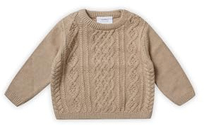 Stellou & friends Strickpullover für Jungen und Mädchen I Hochwertige Baby-Kleidung aus 100% Baumwolle I Gr. 86/92 - Beige Melange