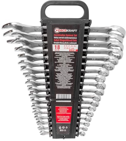 FORCEKRAFT Maul-Ringschlüssel-Satz | 18-tlg. | SW 8mm - 32mm | Gabelringschlüssel