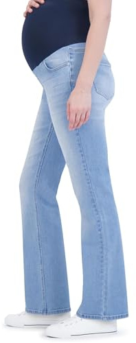 Savi Parker Damen Umstandsjeans Bootcut mit Taschen - Schwangerschaft Must Haves Umstandsjeans über dem Bauch - 82,5 cm Schrittlänge, Savannah Wash, X-Groß