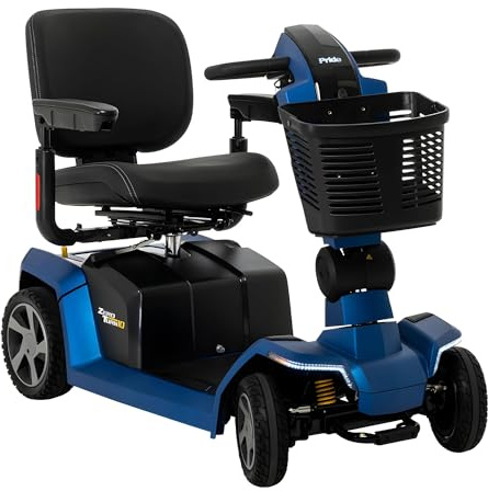 Pride Mobility Zero Turn 10 Scooter - Comfort Mobility for Adults, 400 Lbs Weight Capacity, 40 Ah Battery, Ocean Blue, 20x20 Fordable Seat - S710ZT