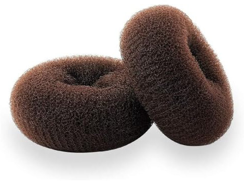 JYTDBCS Hair Donut Bun Maker, Ring Style Bun, Bun Rings for Hair Brown, 2PCS Chignon Hair Medium Doughnut Shaper for Short and Thin Hair (Medium, 3 Inch/Brown)
