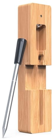 Hsthe SeaTermometro per Carne Wireless,termometro per griglia, termometro per Alimenti Bluetooth, sonda per Carne Digitale Wireless Impermeabile per Barbecue