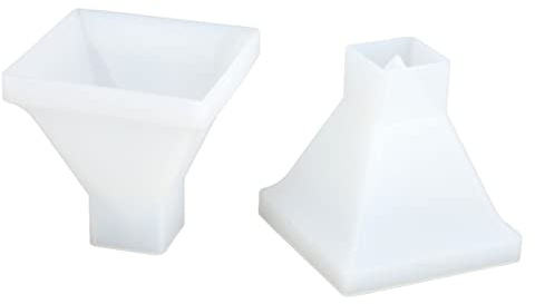 Rankomu Pirámide de resina, 2 piezas de pirámide grande, moldes de silicona epoxi de cristal para decoración del hogar, fundición de resina, calidad, 10 x 10 x 10 cm