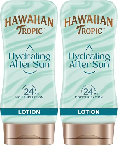 Hawaiian Tropic After Sun Air Soft - Loción Hidratante Ultra Ligera para Después de la Exposición al Sol, Fragancia de Coco y Papaya - Formato: 180 ml (Paquete de 2)