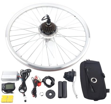 HINOPY 26 Zoll Ebike Umbausatz, 36V 350W Hinterradnabenmotor 35km/h Heckmotor Ebike Kit mit LCD Display, Elektro Fahrrad Kit Bicycle Umbausatz