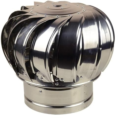 JIURUOZ Comignoli girevoli, Cappello Girevole, Ventilatore da Tetto Ventilatore Antipioggia in Acciaio Inossidabile Comignolo di Scarico Tetto Soffitta Fattoria Fabbrica(300mm)