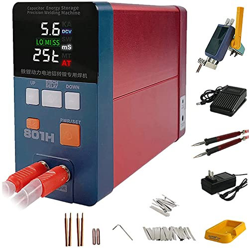 Saldatrice a punti senza fili 801H, saldatrice a punti portatile a batteria da 19,8 Kw con penna per saldatura S-75A per saldatrice a punti da alluminio a nichel batteria
