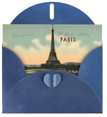 NNSOOD Paris Vintage Postkarte Prints Grußkarte – Premium Perlglanz-Papier mit schillerndem Perleffekt