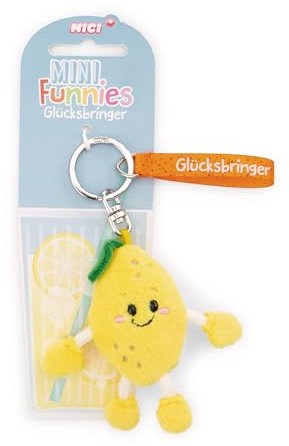 NICI Keyring Lemon Lucky Charm 7 cm – Yellow – Loyal Companion for Backpack or Bag, Key Holder for Small and Large | 61802
