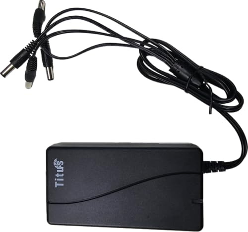 Titus 12V 5A 4-Way AC DC Power Supply UK 3-Pin PSU with Power Splitter for CCTV Security Camera DVR, LED Strip Lights